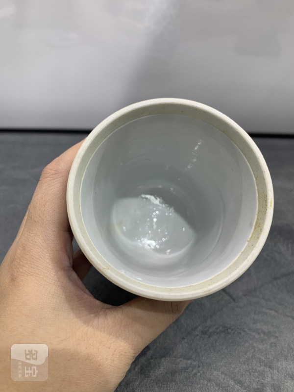 清康熙青花缠枝花卉纹铃铛盖杯 - 图6